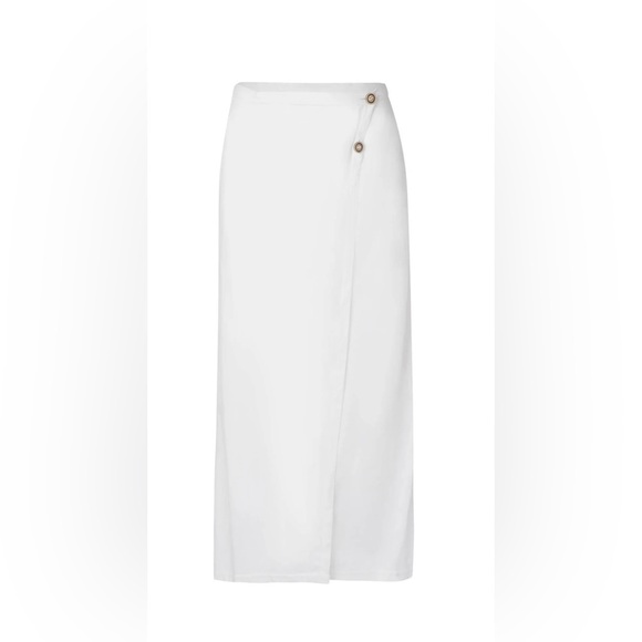 Soah Scarlet Linen Wrap Skirt - Picture 1 of 4